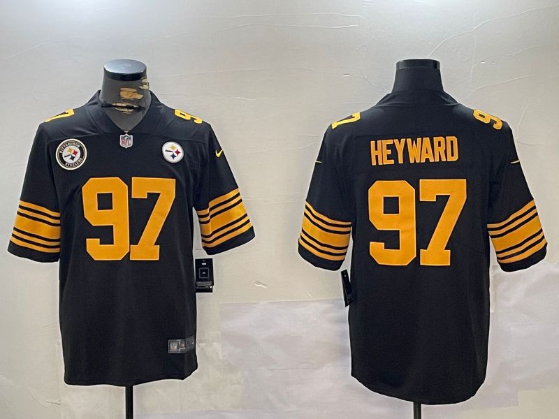 Men Pittsburgh Steelers #97 Heyward Black 2024 Nike Vapor Limited NFL Jersey style 1